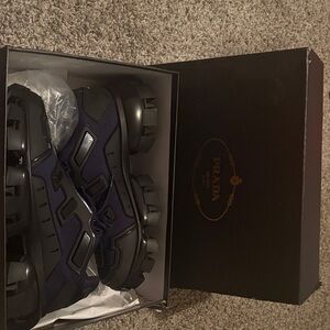 Prada Men's Black and Dark Blue Sneakers